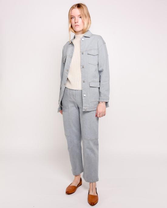  리타 데님 자켓 로우 테사 벨티드 데님 재킷 에코 블루 - RITA