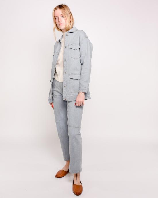  리타 데님 자켓 로우 테사 벨티드 데님 재킷 에코 블루 - RITA