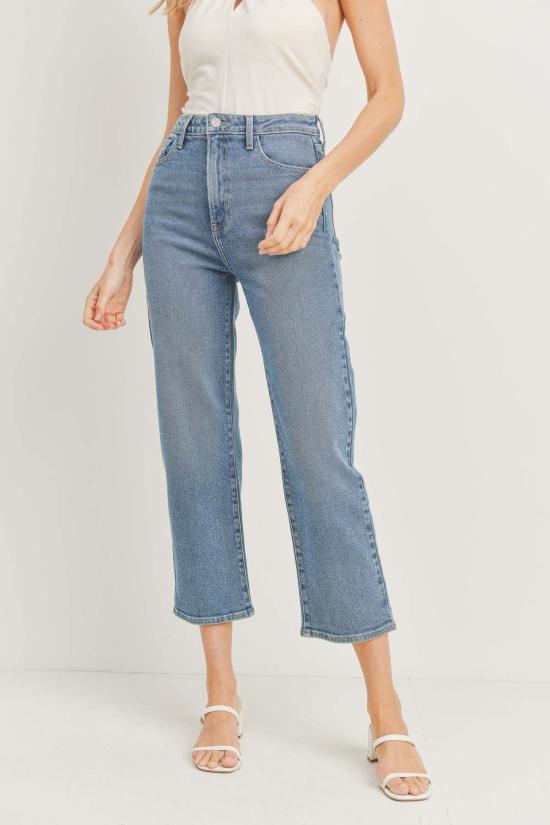  저스트 블랙 데님 데님 팬츠 립케이지 스트레이트 진 - JUST BLACK DENIM