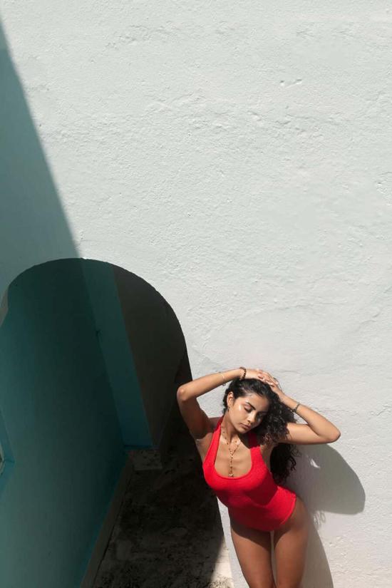  훈자 지 원피스 수영복 훈자 G 샌디 홀터 원피스 레드 - HUNZA G