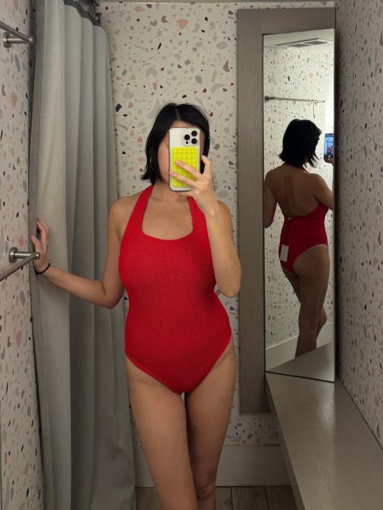  훈자 지 원피스 수영복 훈자 G 샌디 홀터 원피스 레드 - HUNZA G