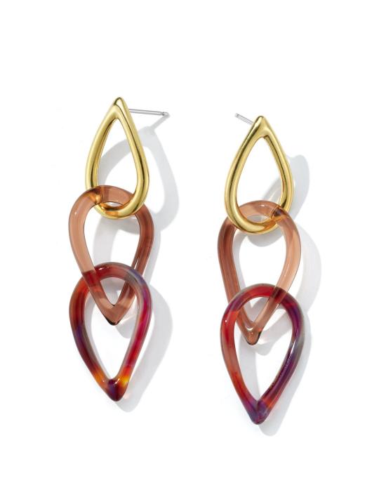  제인 다렌스부르그 이어링 제인 다렌스버그 황동 & 유리 물방울 체인 귀걸이 (황동)