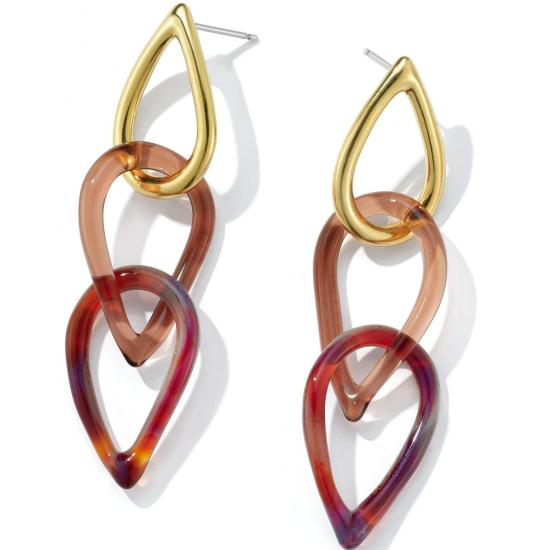  제인 다렌스부르그 이어링 제인 다렌스버그 황동 & 유리 물방울 체인 귀걸이 (황동) - JANE DARENSBOURG