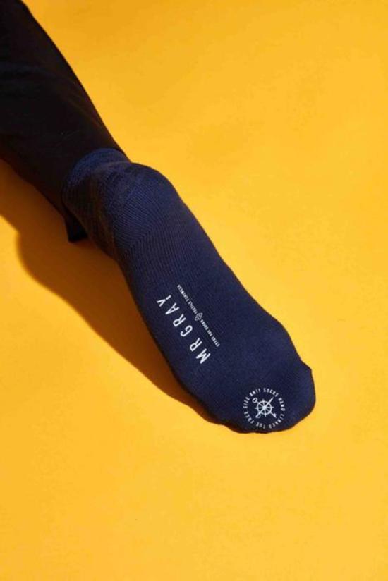  Mr. Gray 양말 미스터 그레이 커스텀 아란 니트 패턴  차콜 헤더 + 블랙 - OTHER BRANDS