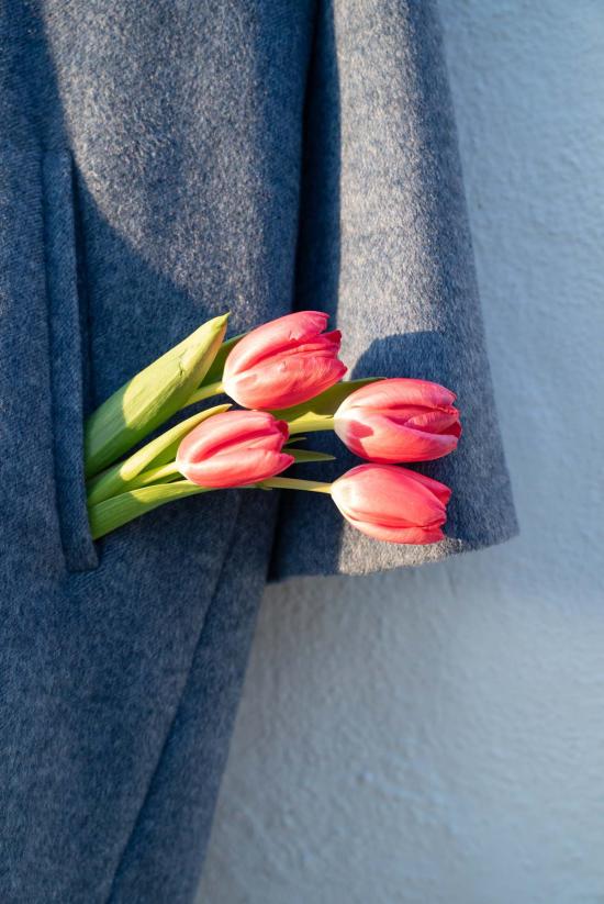  제스 미니 트렌치 코트 에이븐스 울 코트 슬레이트 블루 - JESS MEANY