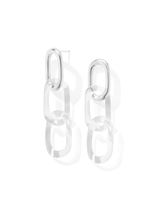  제인 다렌스부르그 이어링 실버 트리플 오벌 클리어