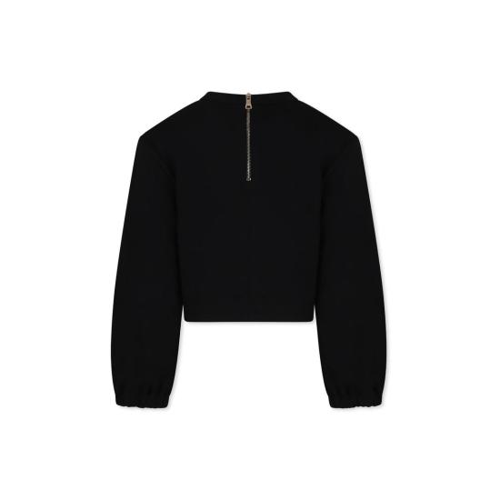  [키즈] 발망 풀오버 키즈 크롭 스웨트셔츠 블랙 - BALMAIN