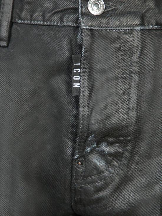  디스퀘어드2 데님 팬츠 Dsquared2 가먼트 다이드 스트레이트 레그 진 블랙 - DSQUARED2