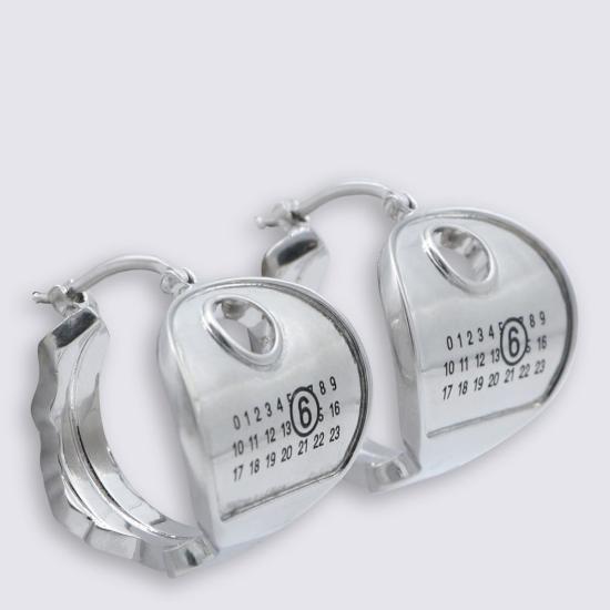  MM6 메종마르지엘라 이어링 Mm6 메종 마르지엘라 메 비쥬 후프  글레이즈드 팔라듐 - MM6 MAISON MARGIELA