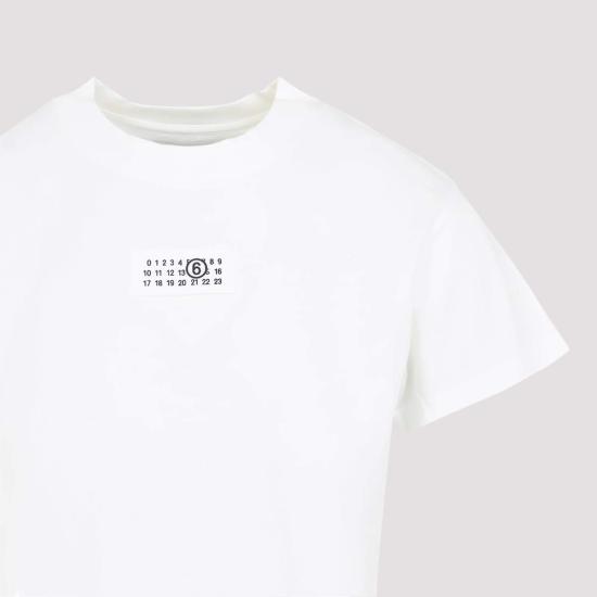  MM6 메종마르지엘라 반팔 티셔츠 Mm6 메종 마르지엘라 티셔츠 오프 화이트 - MM6 MAISON MARGIELA
