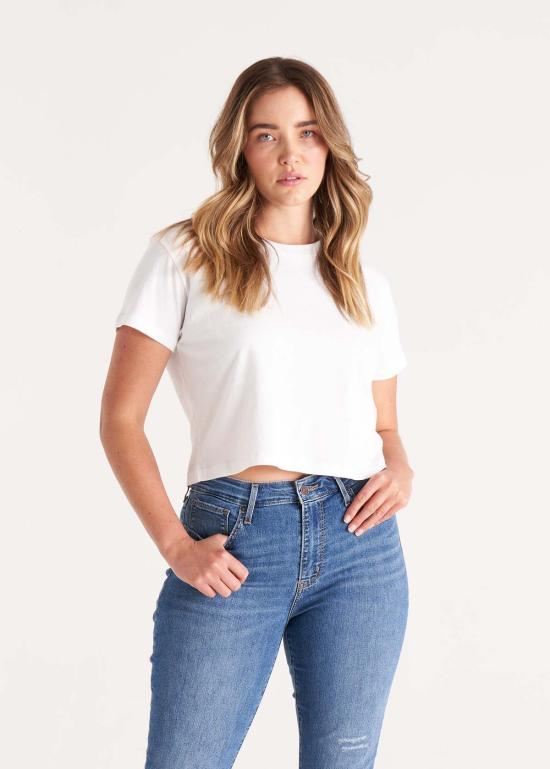  The Standard Stitch 반팔 티셔츠 스탠다드 스티치 크롭탑 화이트 - OTHER BRANDS