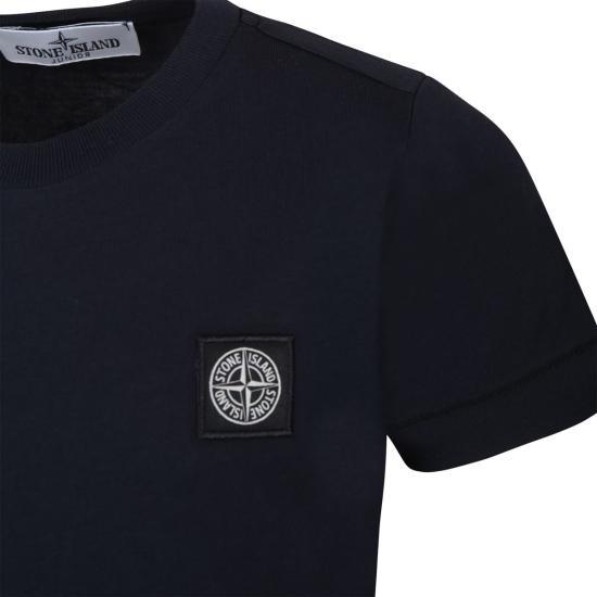  [키즈] 스톤 아일랜드 티셔츠 어린이용  로고 티셔츠 (파란색) - STONE ISLAND