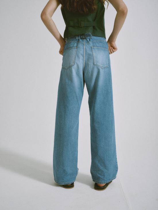  사야카 다비스 뉴욕 데님 팬츠 사야카 데이비스 뉴욕 턱드 와이드 레그 데님 라이트 블루 - SAYAKA DAVIS NEW YORK