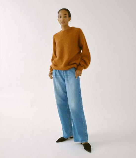  사야카 다비스 뉴욕 데님 팬츠 사야카 데이비스 뉴욕 턱드 와이드 레그 데님 라이트 블루