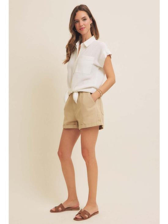  In February 셔츠 2월 엠마 코튼 거즈 버튼다운 오프 화이트 - OTHER BRANDS