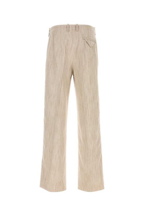  보테가베네타 스트레이트 팬츠 보테가 베네타 멜란지 샌드 비스코스 블렌드  그레이퍼티 - BOTTEGA VENETA