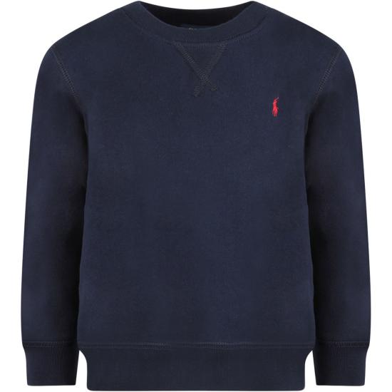  [키즈] 랄프 로렌 풀오버 아동용 자수 말 스웨트셔츠 (블루)