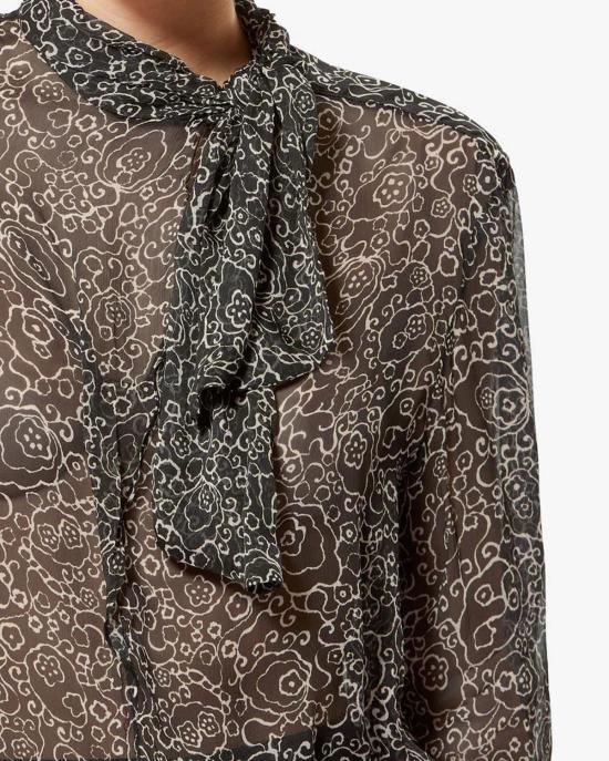  이자벨마랑 블라우스 이자벨 마랑 레오나 탑 블랙/에크루 - ISABEL MARANT