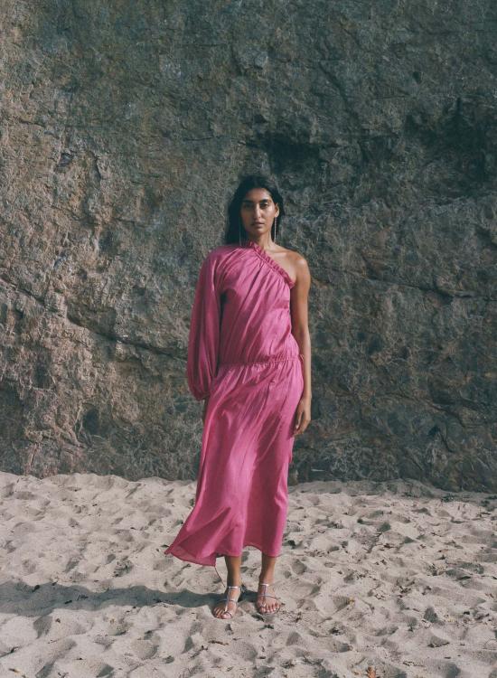  파리 데사이 롱 원피스 솔레이 드레스 페르시안 로즈