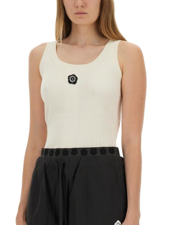  겐조 민소매 티셔츠 보케 플라워 자수 탱크탑 2.0 화이트 - KENZO