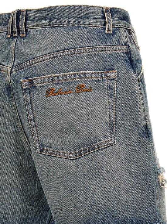  발망 숏팬츠 데님 버뮤다 쇼츠 블루 - BALMAIN