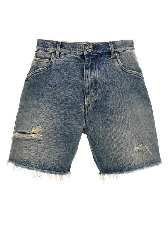  발망 숏팬츠 데님 버뮤다 쇼츠 블루