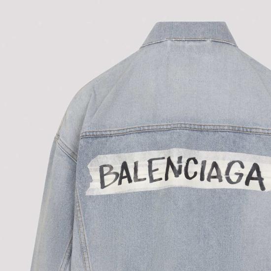  발렌시아가 데님 자켓 레귤러 재킷 더티 라이트 블루 - BALENCIAGA