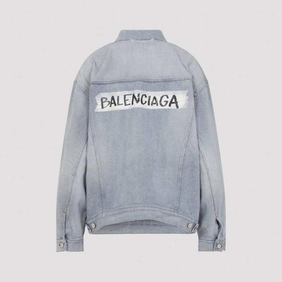 발렌시아가 데님 자켓 레귤러 재킷 더티 라이트 블루 - BALENCIAGA