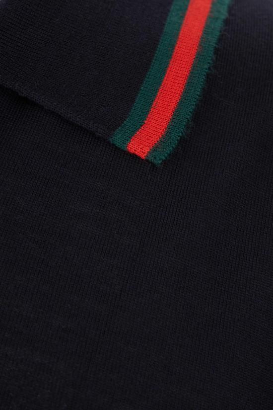 구찌 폴로 티셔츠 울 폴로 셔츠 네이비 - GUCCI