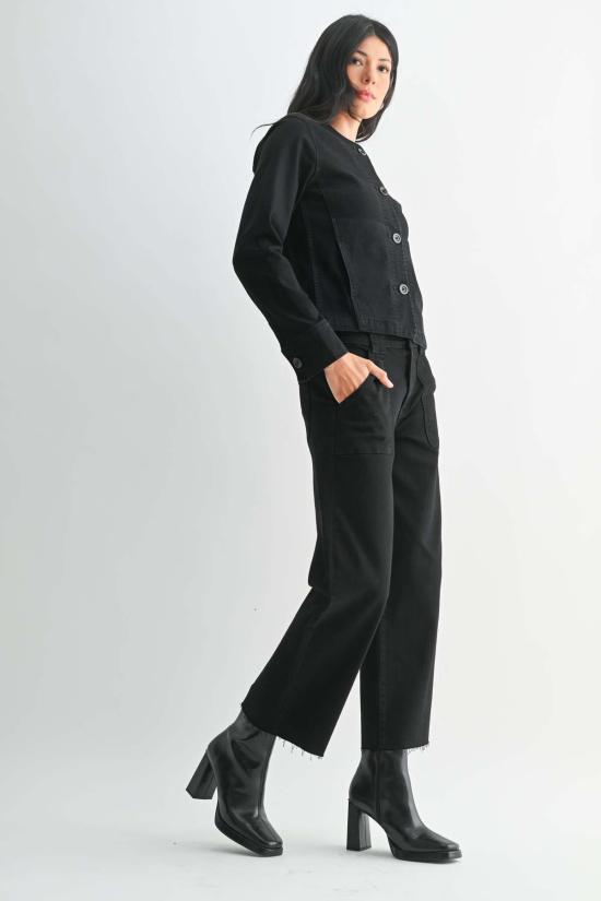  저스트 블랙 데님 데님 팬츠 쁘띠 팔라초 라이트 데님 - JUST BLACK DENIM