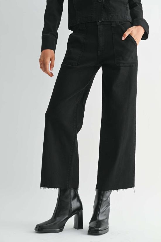  저스트 블랙 데님 데님 팬츠 쁘띠 팔라초 라이트 데님 - JUST BLACK DENIM