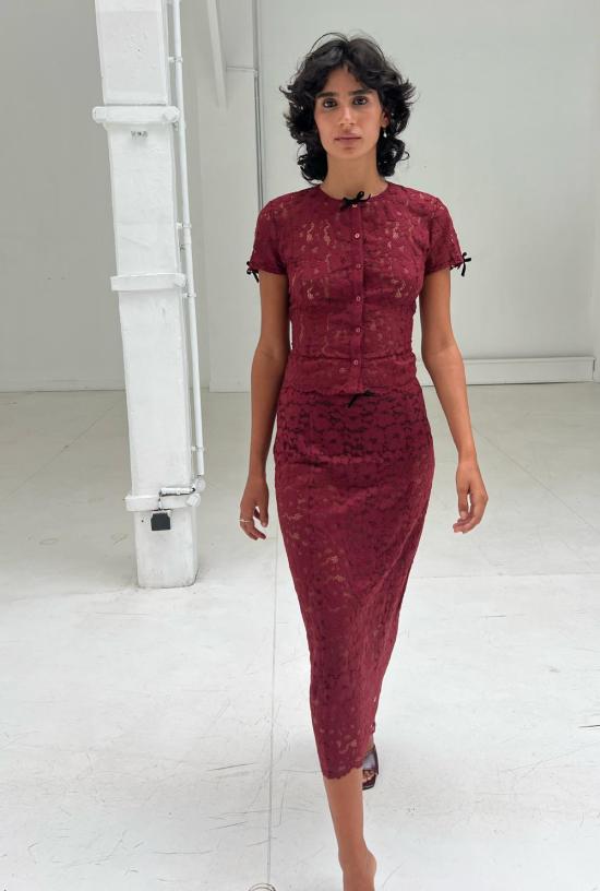  SAEMDI 롱 스커트 사엠디 레이스 펜 - SAEMDI