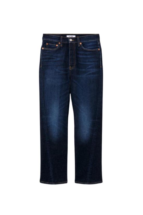  리던 크롭 팬츠 Re/Done Twisted Stove Pipe Jeans 다크 레이디 블루