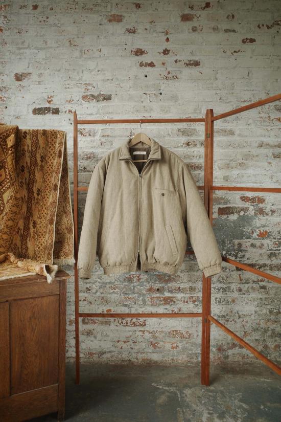  아비바 지페이 쉬에 자켓 Aviva Jifei Xue 울 코튼 헤링본 패딩 트랙 블루종 Ecru