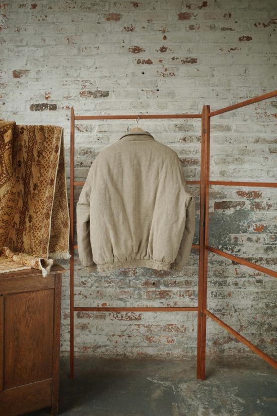  아비바 지페이 쉬에 자켓 Aviva Jifei Xue 울 코튼 헤링본 패딩 트랙 블루종 Ecru - AVIVA JIFEI XUE