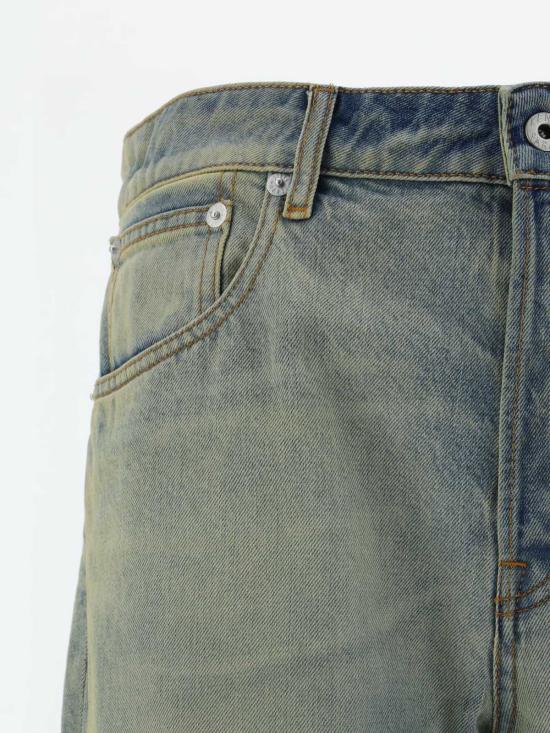  겐조 데님 팬츠 슬림 바라 진 스톤 블루 더티 블루 데님 - KENZO