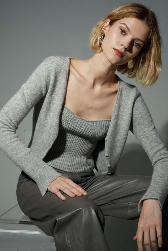  일레븐 식스 가디건 제니 카디 페일 그레이 멜란지 - ELEVEN SIX