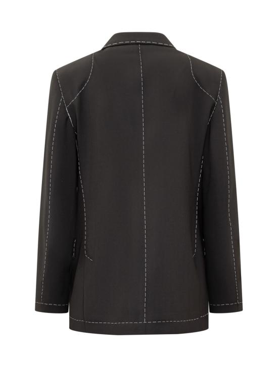  오프화이트 수트 자켓 바디 스티치 턱시도 더블 브레스트 재킷 블랙 - OFF WHITE