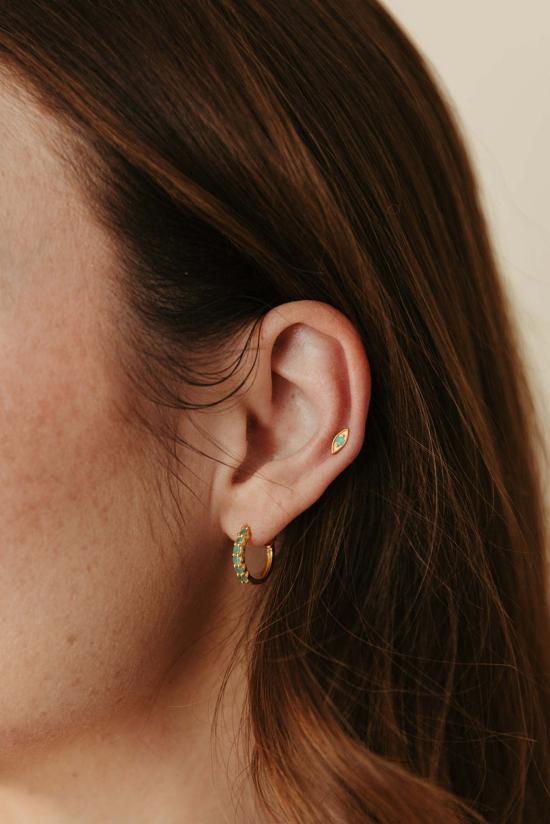  시에라 윈터 주얼리 이어링 악마의 눈 스터드 귀걸이 에메랄드 - SIERRA WINTER JEWELRY