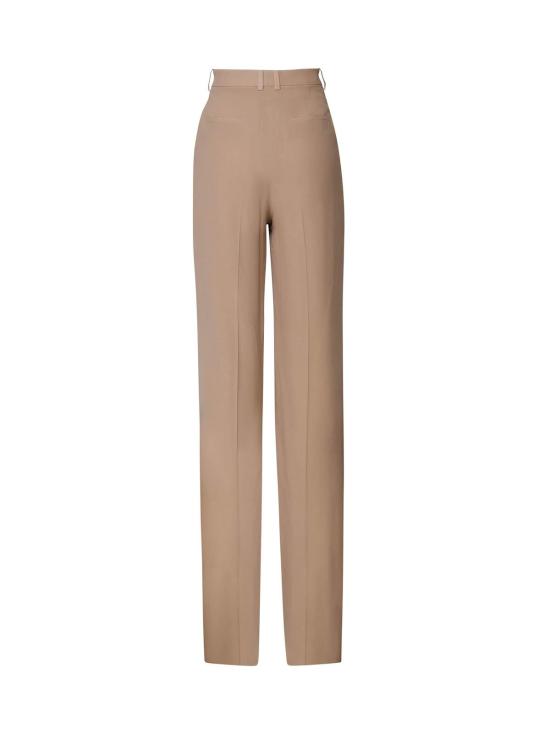  생로랑 스트레이트 팬츠 크레이프 실크 팬츠 카푸치노 - SAINT LAURENT