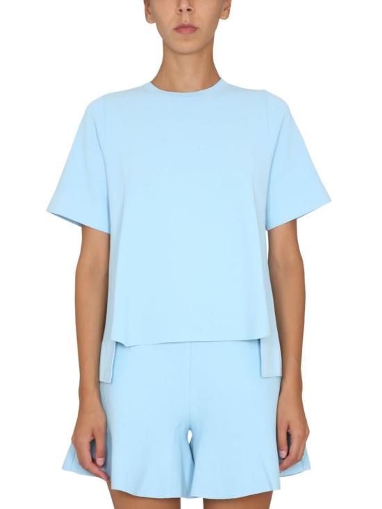  스텔라 맥카트니 반팔 티셔츠 스텔라 매카트니 비대칭 밑단 티셔츠 (아주르 색상)