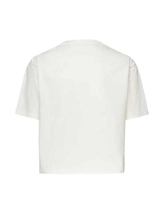  돈답 반팔 티셔츠 돈덥 크롭 티셔츠 (코튼 저지 소재, 화이트) - DONDUP
