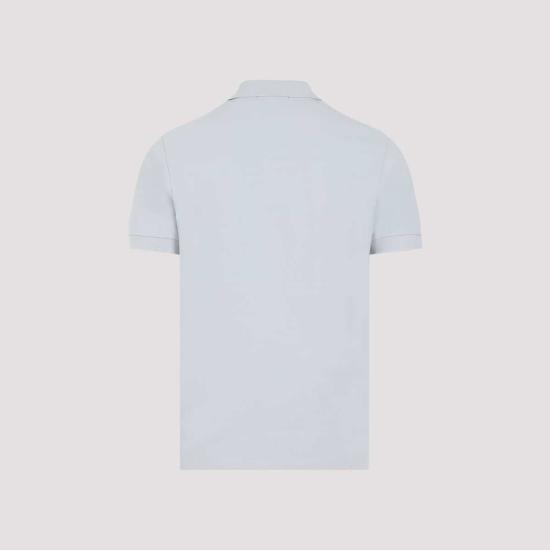  스톤 아일랜드 폴로 티셔츠 코튼 폴로 셔츠 스카이 블루 - STONE ISLAND