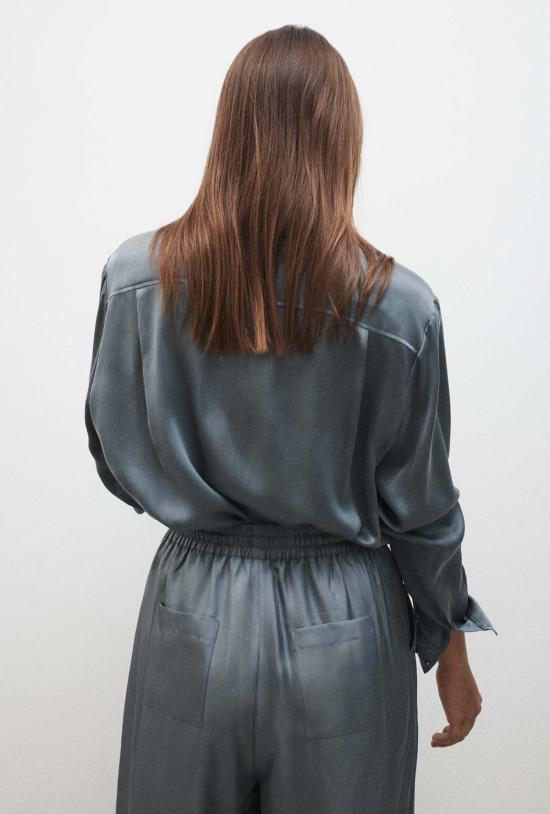  실크 런드리 블라우스 보이프렌드 셔츠 슬레이트 - SILK LAUNDRY