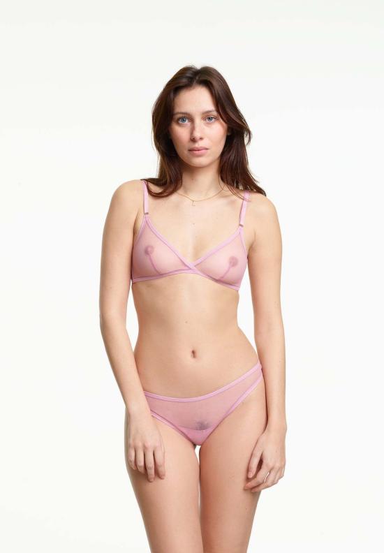  Yasmine Eslami 팬티 Jeanne 기본 메쉬 끈 모브 - OTHER BRANDS