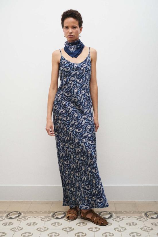  실크 런드리 롱 원피스 1996 드레스 하운즈 페이즐리 - SILK LAUNDRY