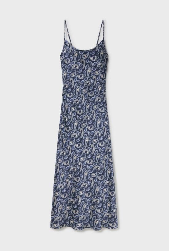  실크 런드리 롱 원피스 1996 드레스 하운즈 페이즐리 - SILK LAUNDRY