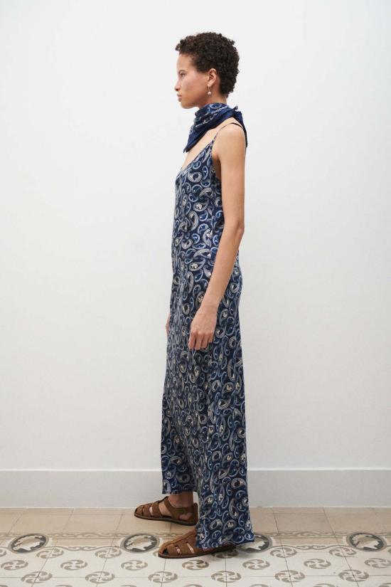  실크 런드리 롱 원피스 1996 드레스 하운즈 페이즐리 - SILK LAUNDRY