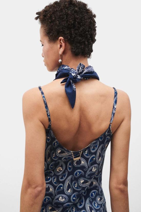  실크 런드리 롱 원피스 1996 드레스 하운즈 페이즐리 - SILK LAUNDRY