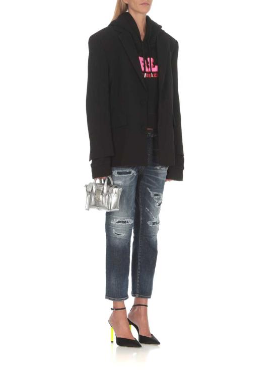  디스퀘어드2 스웨터 Dsquared2 어니언 크롭 스웨트셔츠 블랙 - DSQUARED2